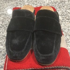 Free People Black Velvet Mules